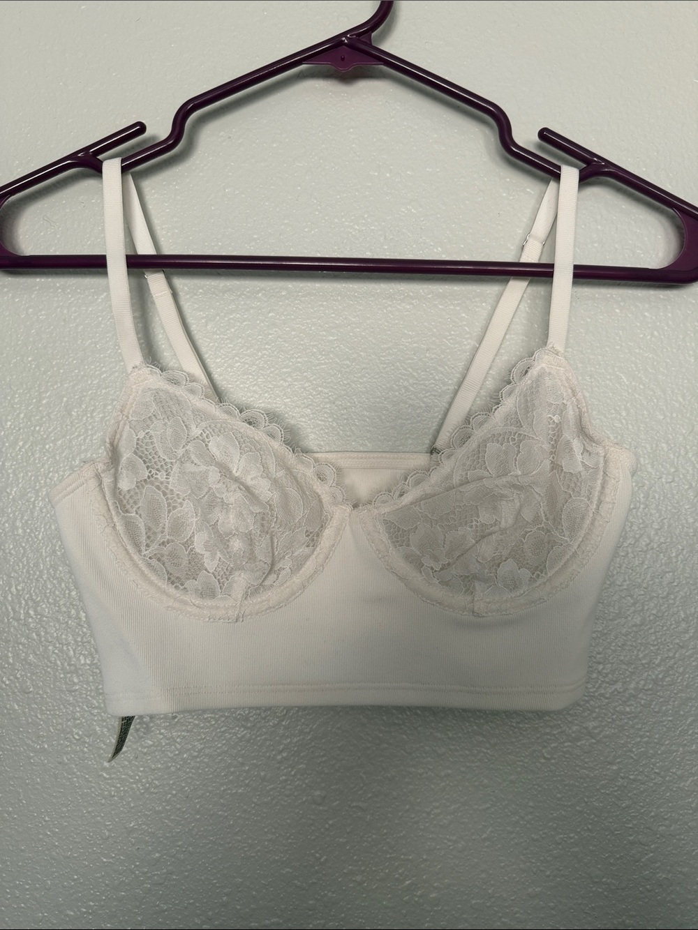 Free People Lace Trim Bralette in Ivory